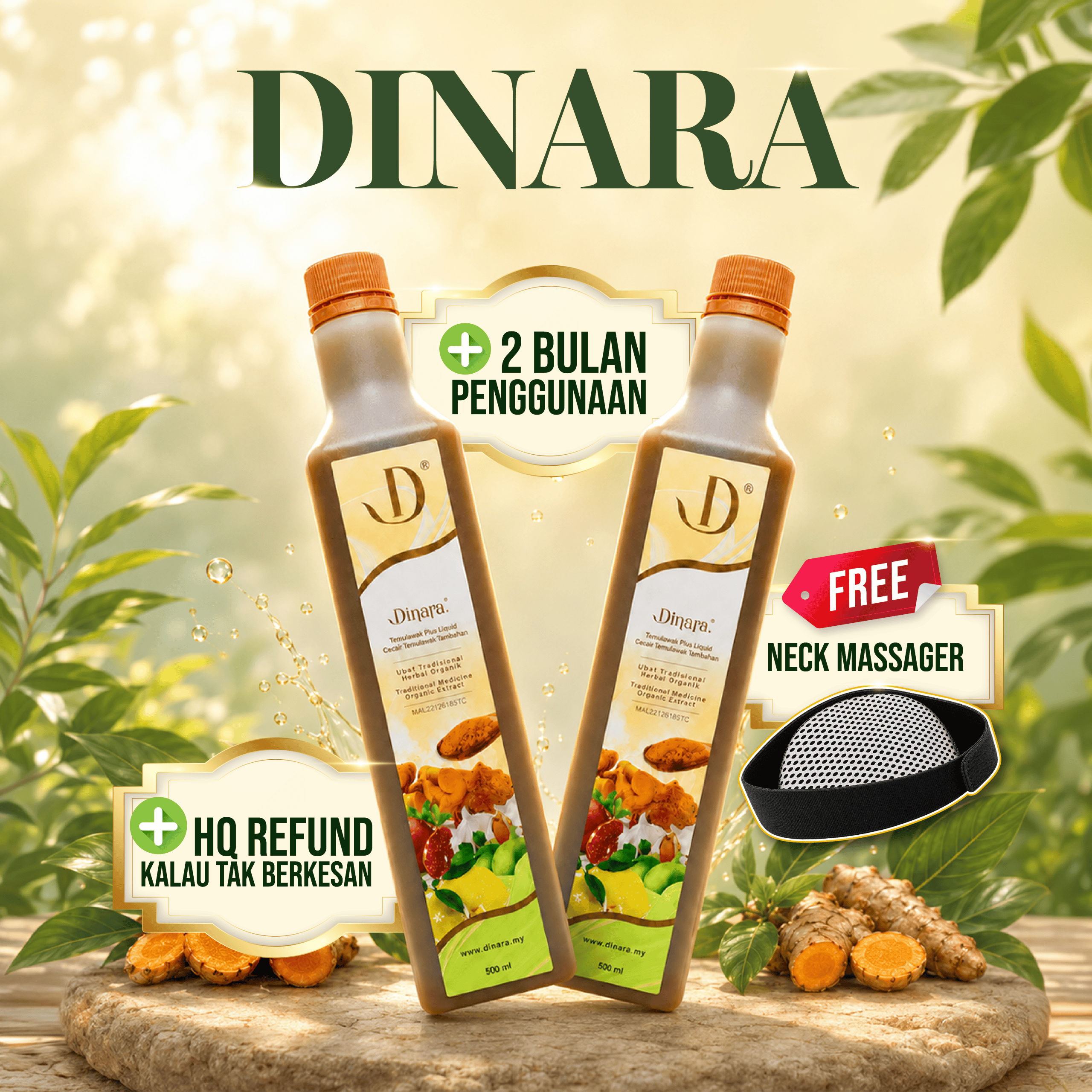 2 Botol Dinara + Free Neck Massager